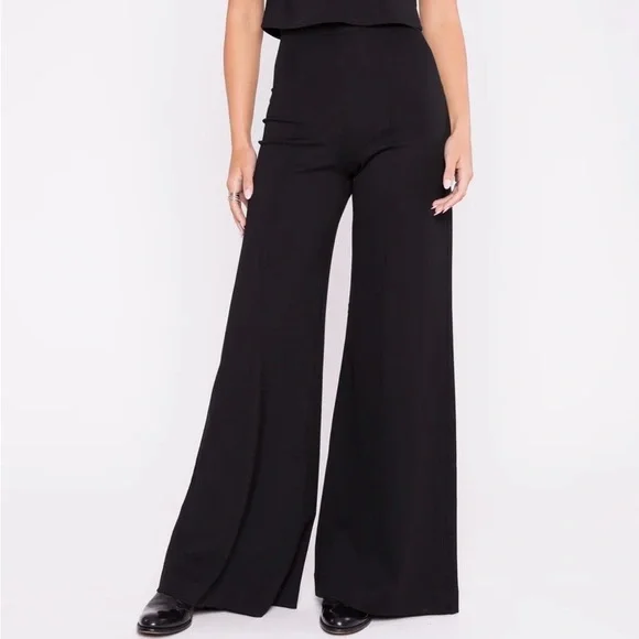 Ripley Rader High-Waist Black Wide-Leg Ponte Knit Stretch Pants size 3 Medium - Picture 2 of 5